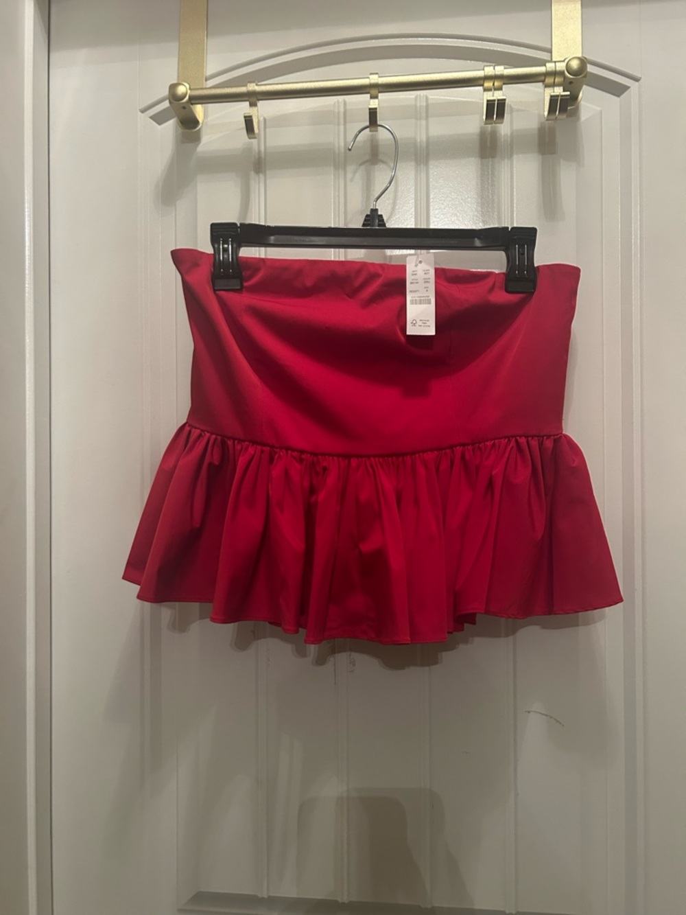 J. Crew Red Ruffled Mini Skirt